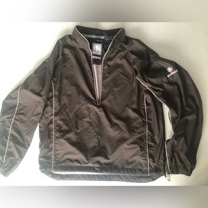 SUNICE Golf WIND BREAKER JACKET Size Small pullover Brown w Pink